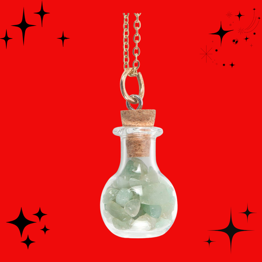 Green Witch Aventurine Potion Bottle Necklace