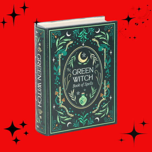 Green Witch Book Shaped Storage Box