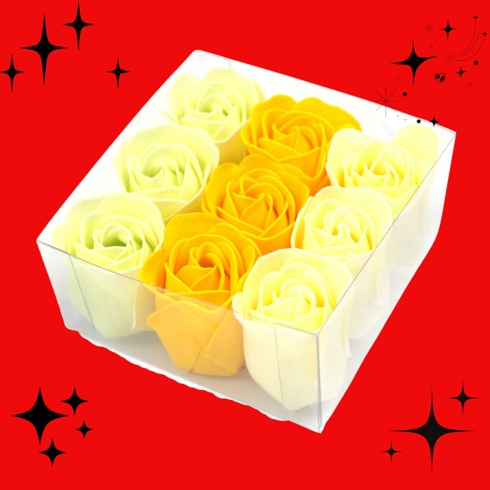 Set of 9 Soap Flowers- Spring Roses