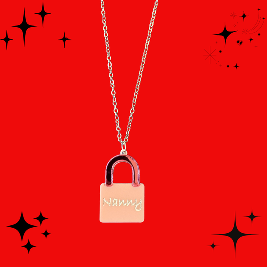 Personalised Mother's Day Layered Acrylic Padlock Necklace