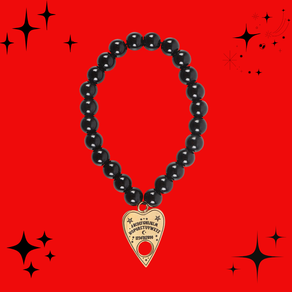 Talking Board Planchette Beaded Charm Bracelet
