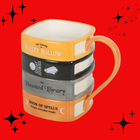 The Haunted Library Book Stack Mug