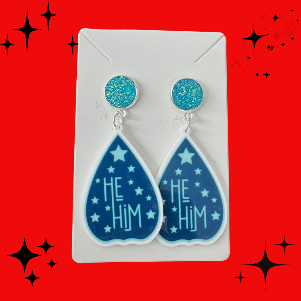 He/Him Pronoun Earrings