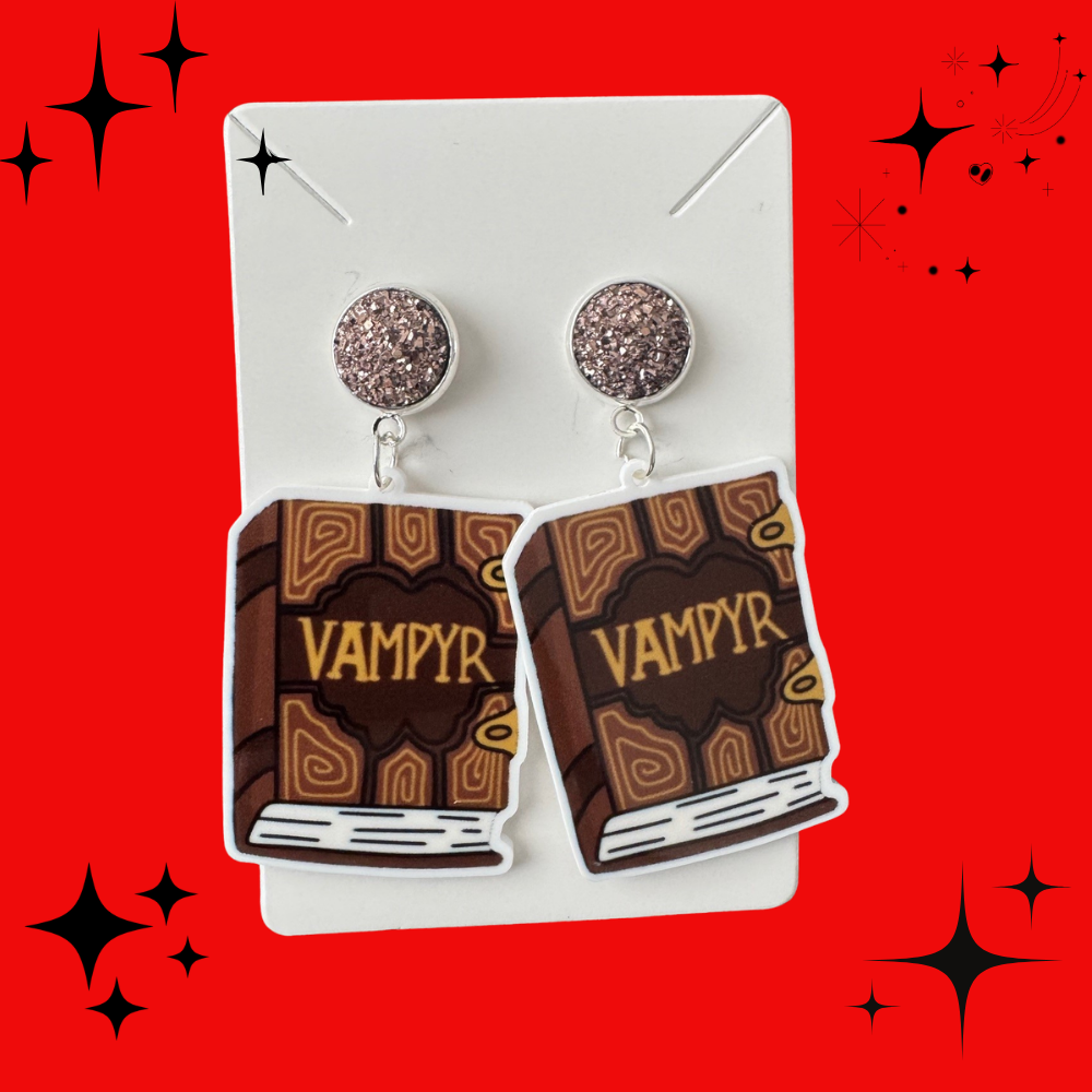 Vampyr Book Earrings