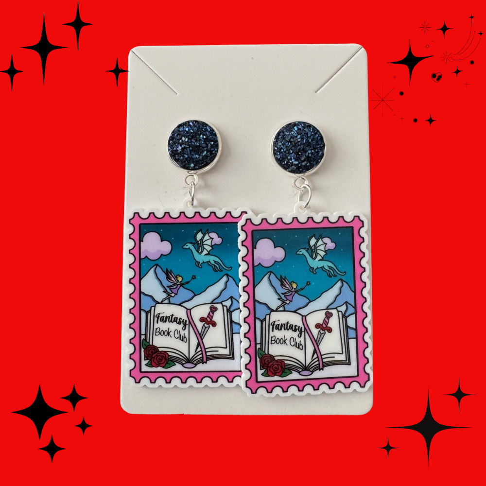 Romantasy Book Club Stamp Earrings
