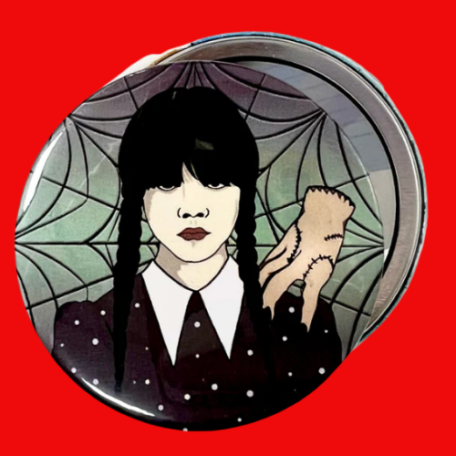 Wednesday & Thing Inspired Pocket Hand Mirror