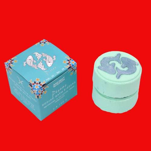 Box of 2 Zodiac Bath Fizzers with Horoscope - Pisces