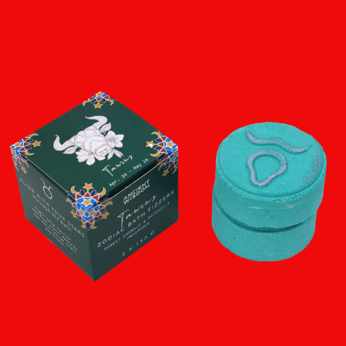 Box of 2 Zodiac Bath Fizzers with Horoscope - Taurus