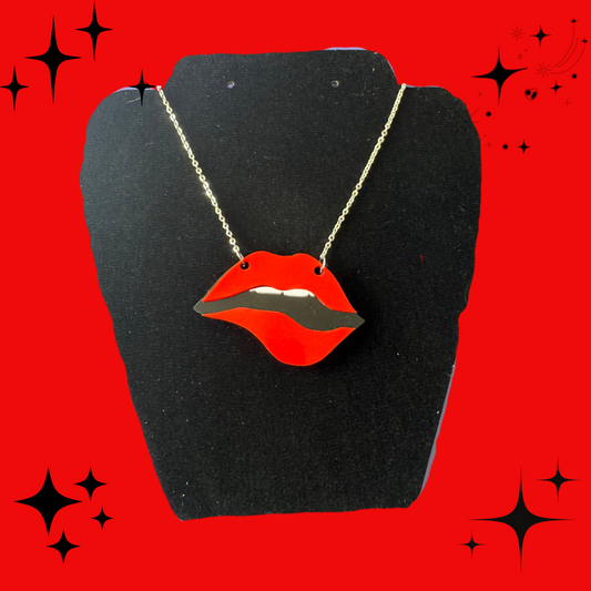 Rocky Horror Lips Acrylic Necklace