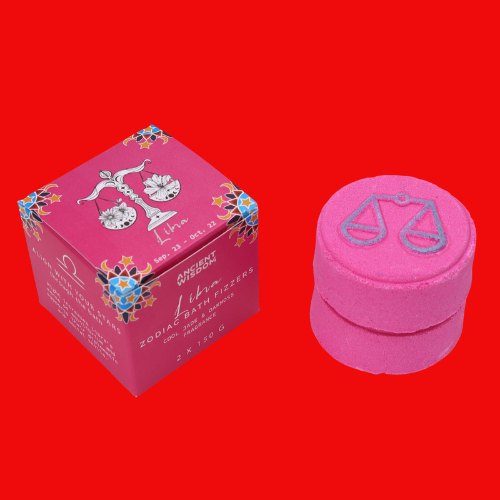 Box of 2 Zodiac Bath Fizzers with Horoscope - Libra