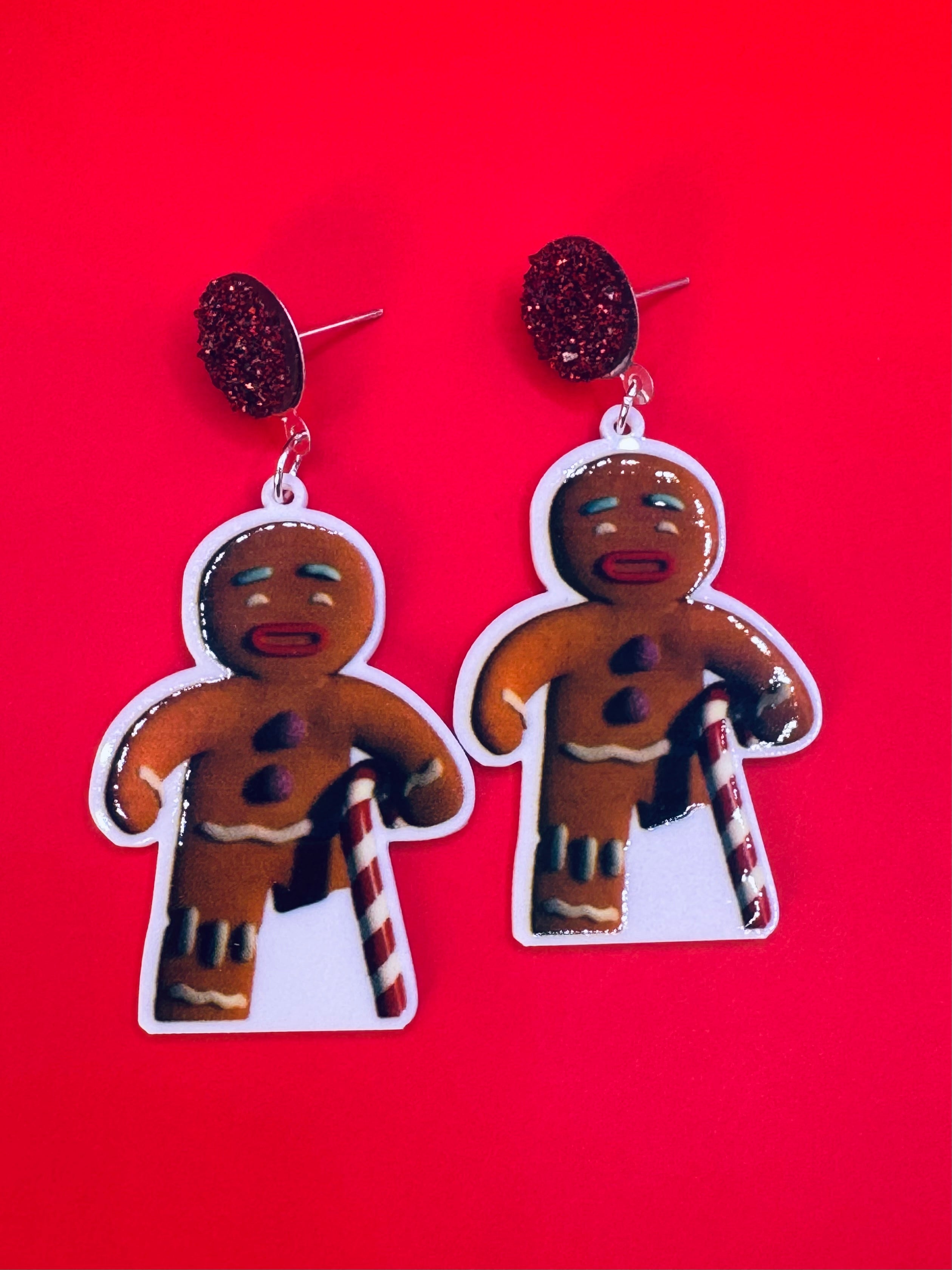 Gingerbread Man Earrings