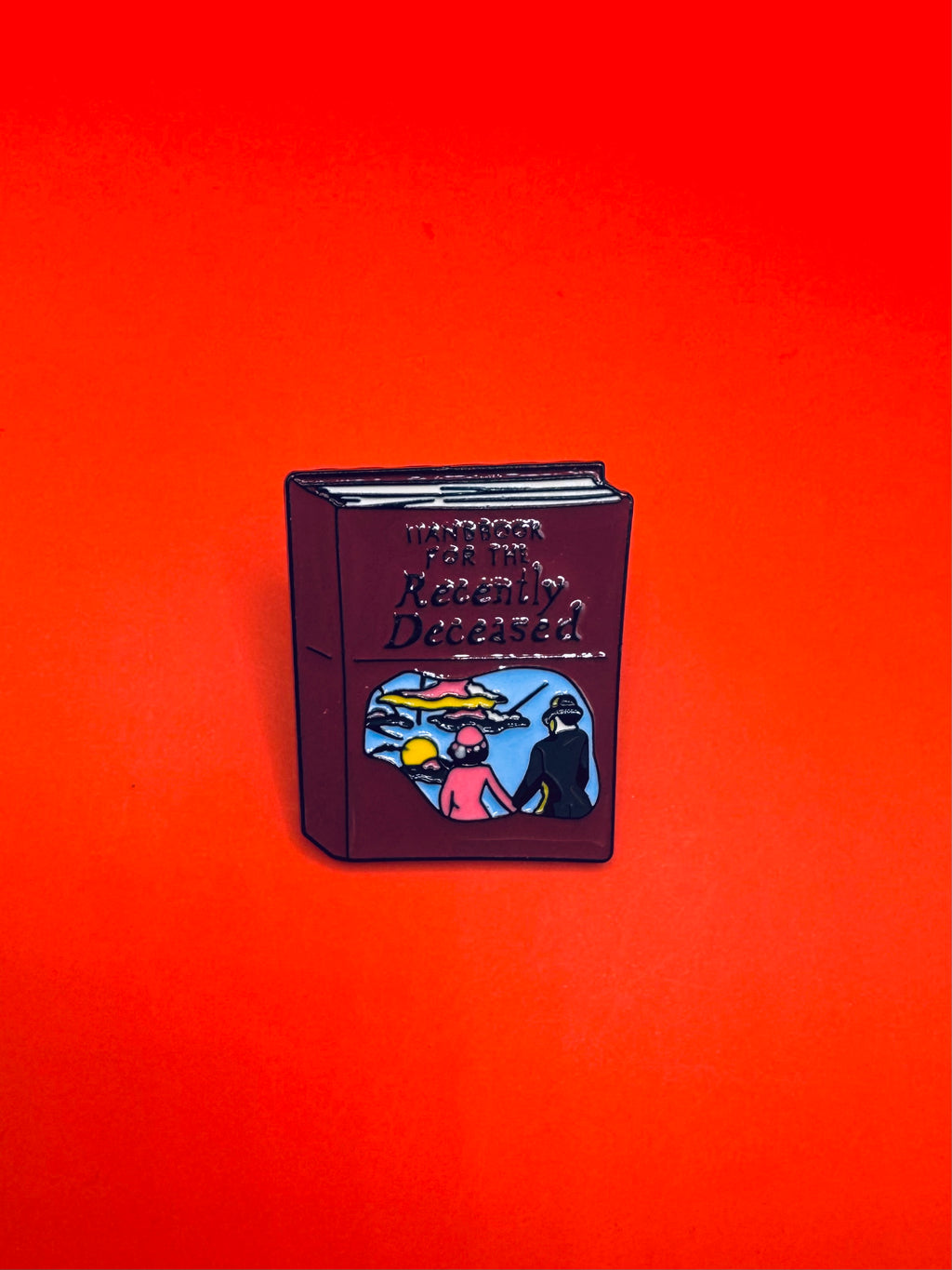 Handbook for the recently deceased pin