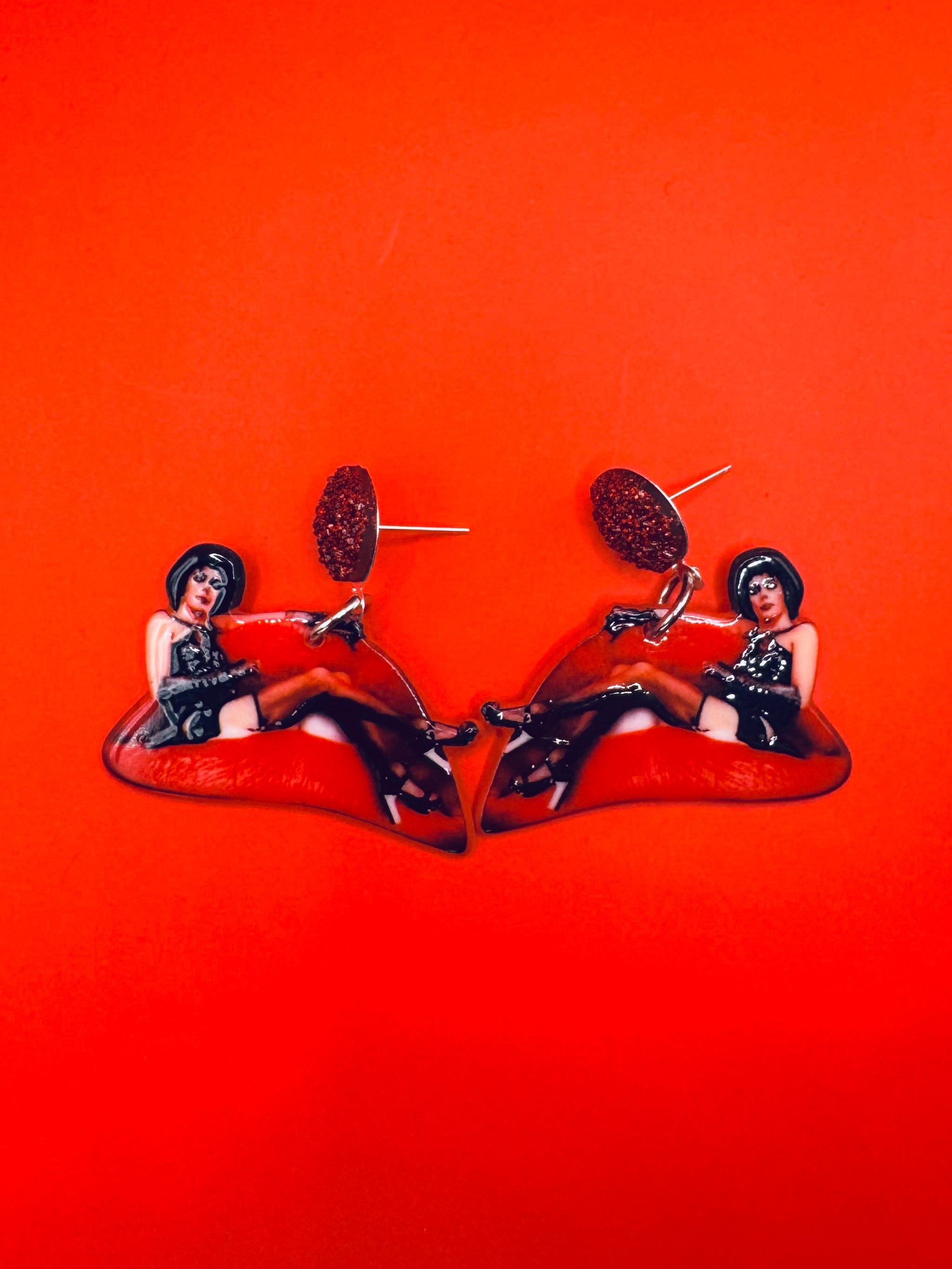 Rocky Horror Dr Frank n Furter Lips Earrings