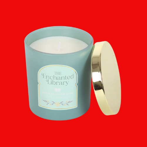 The Enchanted Library Leather, Patchouli & Amber Candle