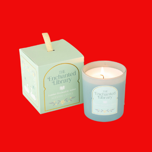 The Enchanted Library Leather, Patchouli & Amber Candle