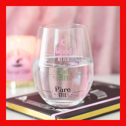 Good Witch Bad Witch Stemless Wine Glass