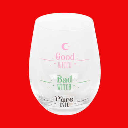 Good Witch Bad Witch Stemless Wine Glass