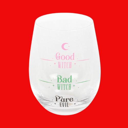 Good Witch Bad Witch Stemless Wine Glass