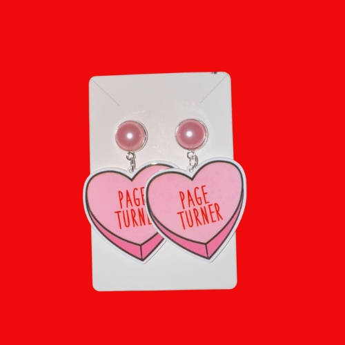 Book Trope Hearts - Page Turner Earrings