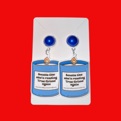 Book Trope Candle - True Crime Earrings