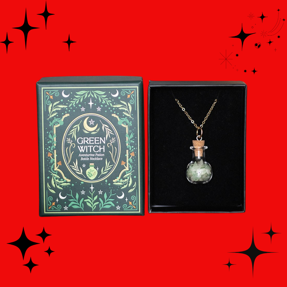 Green Witch Aventurine Potion Bottle Necklace