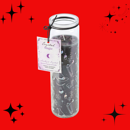 Crystal Witch Jasmine Tube Candle with Amethyst Chips