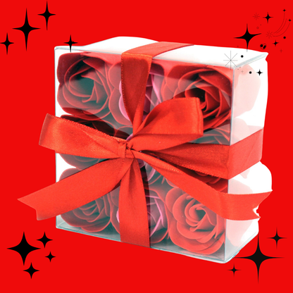Set of 9 Soap Flowers - Red Roses