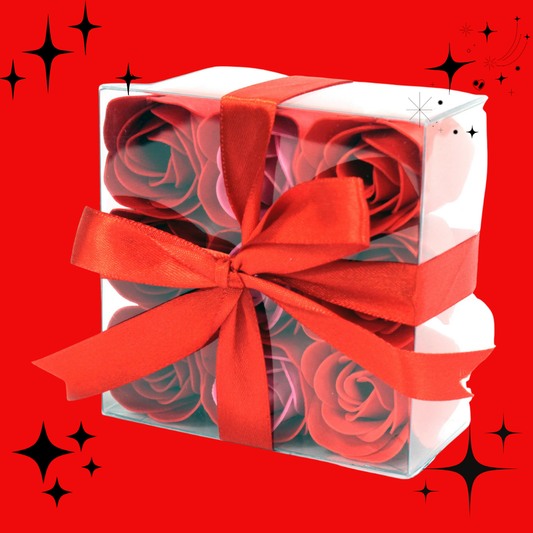Set of 9 Soap Flowers - Red Roses