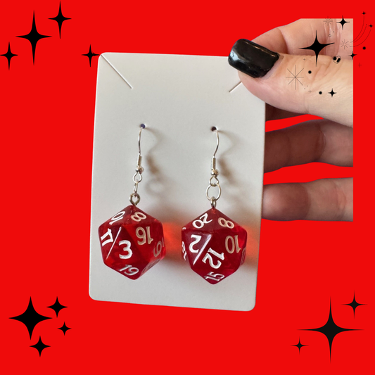 Red Dice Earrings