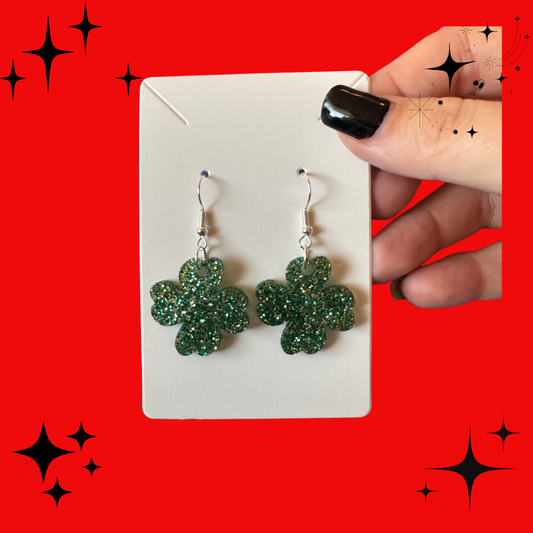 Four Leaf Clover Acrylic Earrings