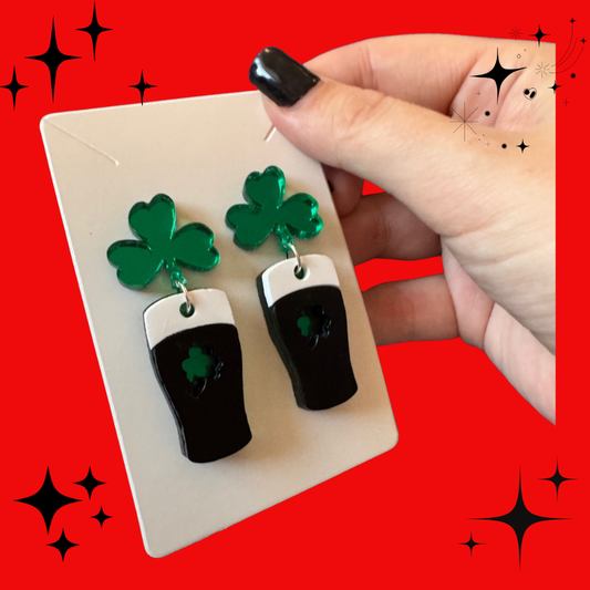 Layered Metallic Acrylic Pint Earrings