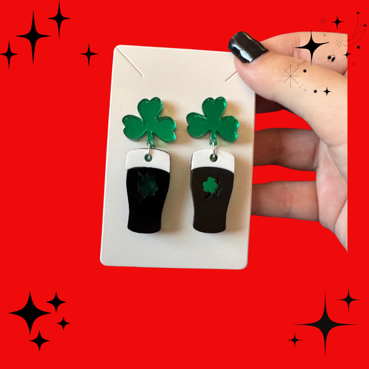 Layered Metallic Acrylic Pint Earrings