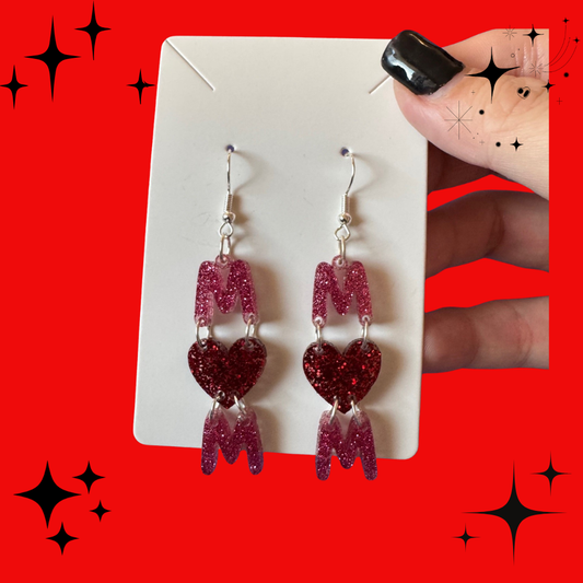 Mom Acrylic Earrings