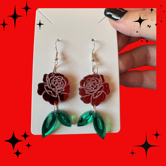 Rose Acrylic Earrings