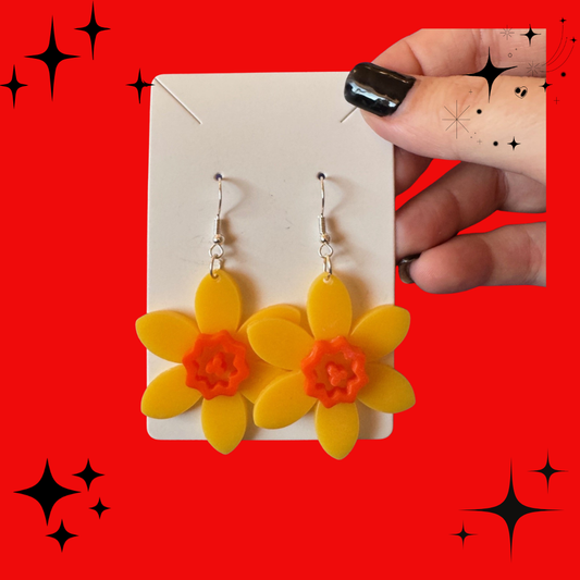 Daffodil Layered Acrylic Earrings