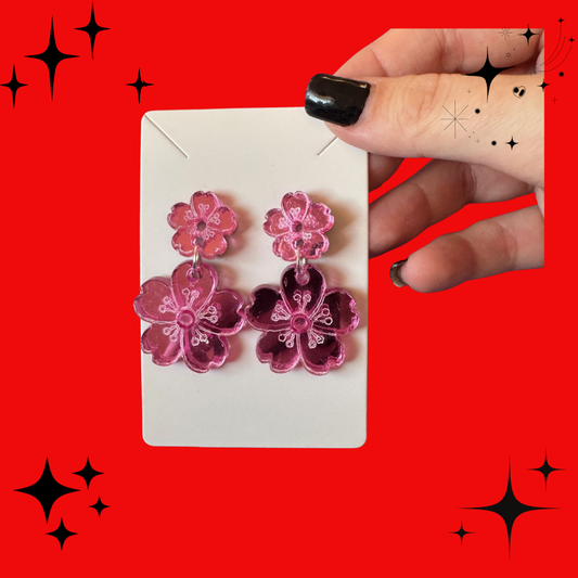 Cherry Blossom Acrylic Earrings