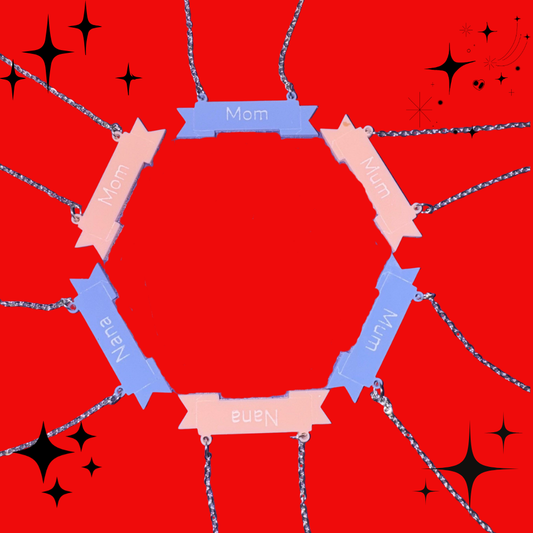 Personalised Mother's Day Banner Acrylic Necklace