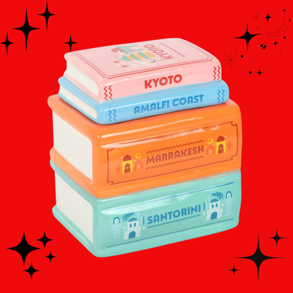 Travel book stack oil burner and wax warmer