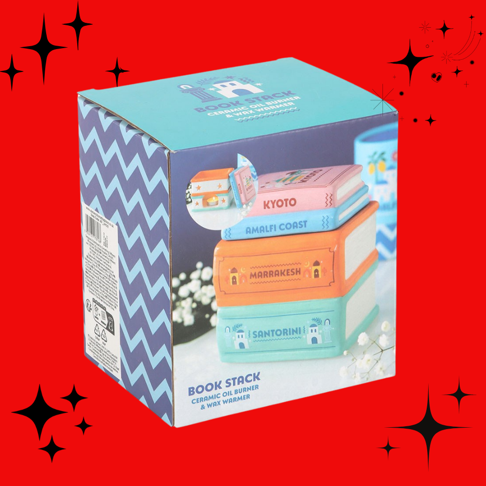 Travel book stack oil burner and wax warmer