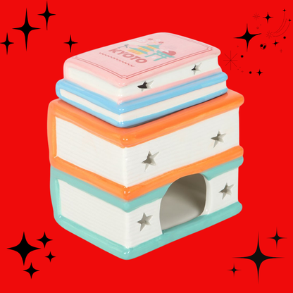 Travel book stack oil burner and wax warmer