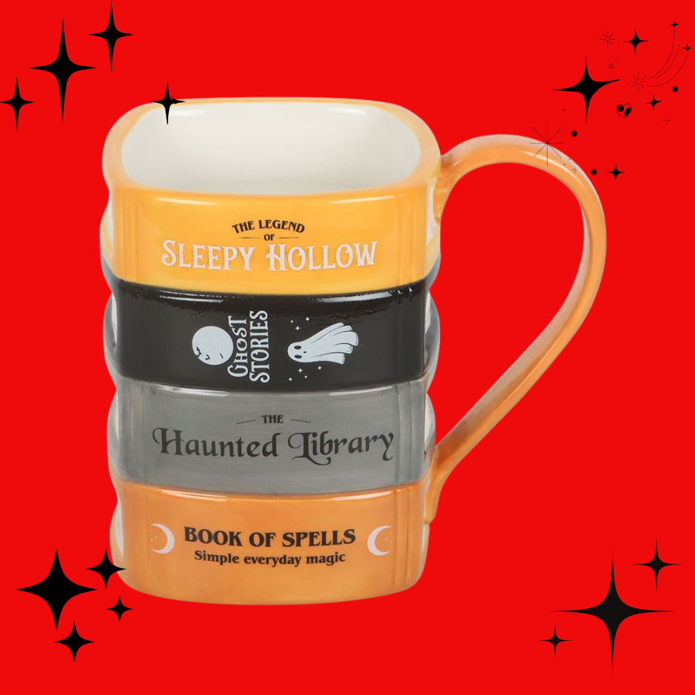The Haunted Library Book Stack Mug