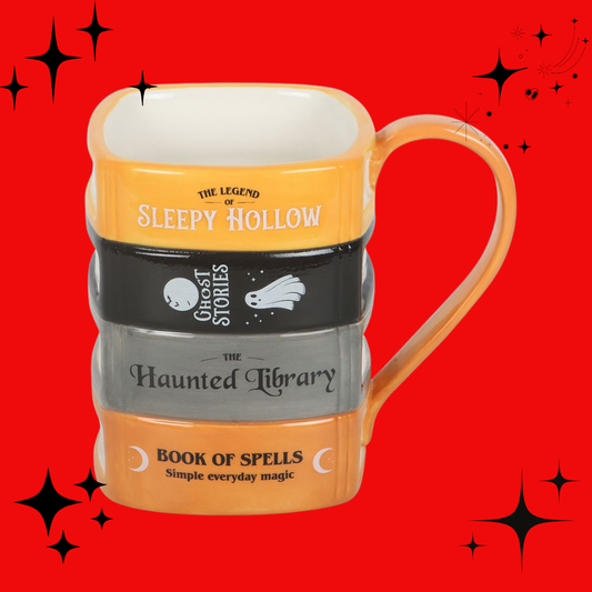 The Haunted Library Book Stack Mug