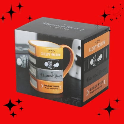 The Haunted Library Book Stack Mug