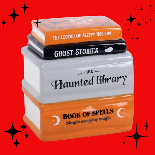 Haunted Library Book Stack Oil Burner and Wax Warmer