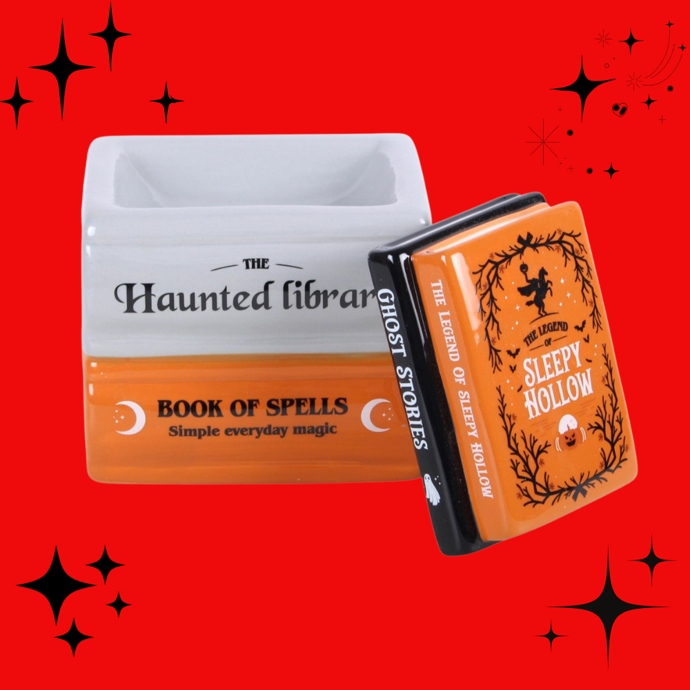 Haunted Library Book Stack Oil Burner and Wax Warmer