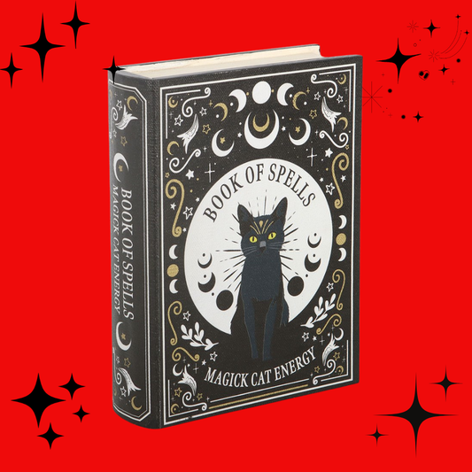 Black Cat Magick Book of Spells Shaped Storage Box
