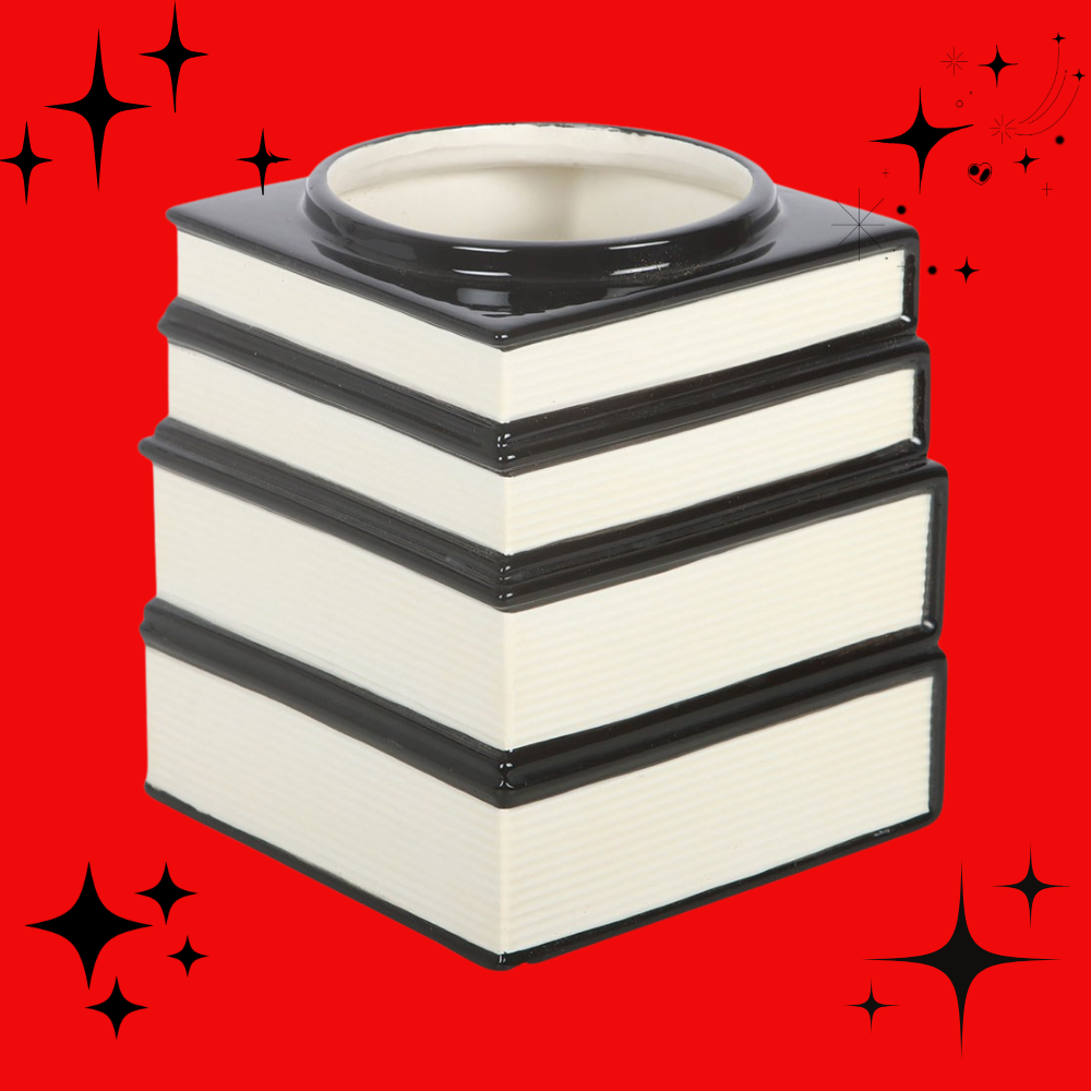 Black Cat Magick Book Stack Vase