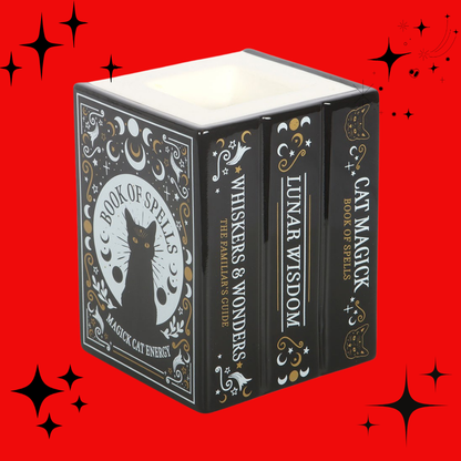 Black Cat Book of Spells Oil Burner and Wax Warmer