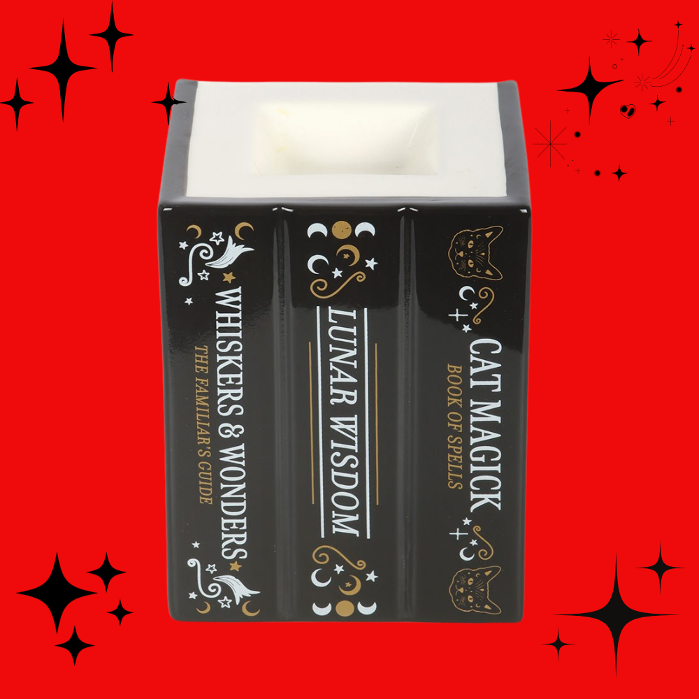 Black Cat Book of Spells Oil Burner and Wax Warmer