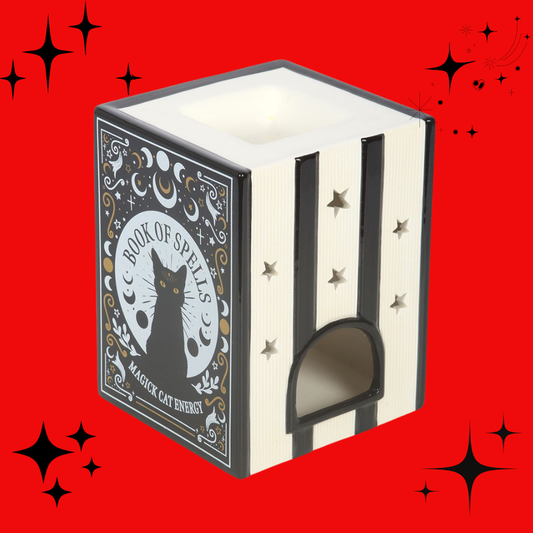Black Cat Book of Spells Oil Burner and Wax Warmer